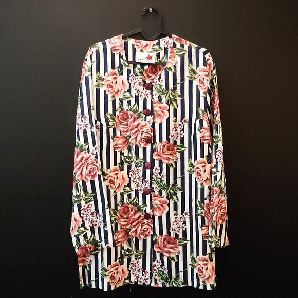 Retro 1990s rayon blazer / blouse - Picture 2 of 6